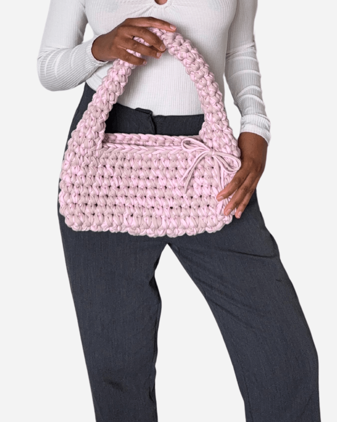 Handgemachte Häkeltasche Annie Bag in Rosa – Soft Summer Nights Edition