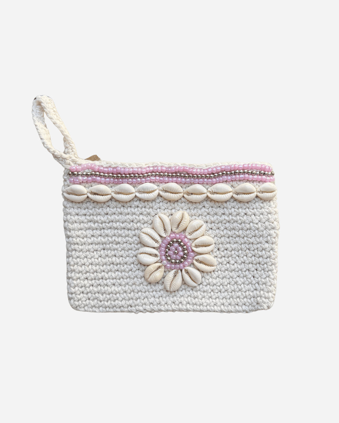 Gehäkelte Bali Tasche mit Muscheln - Pink - YUYA Studios