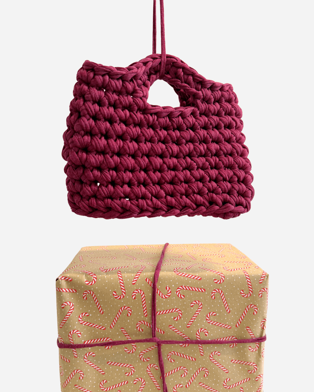 Handgemachte Bordeauxrot Häkeltasche - Crochet Bag Weinrot 🌹 - YUYA Studios