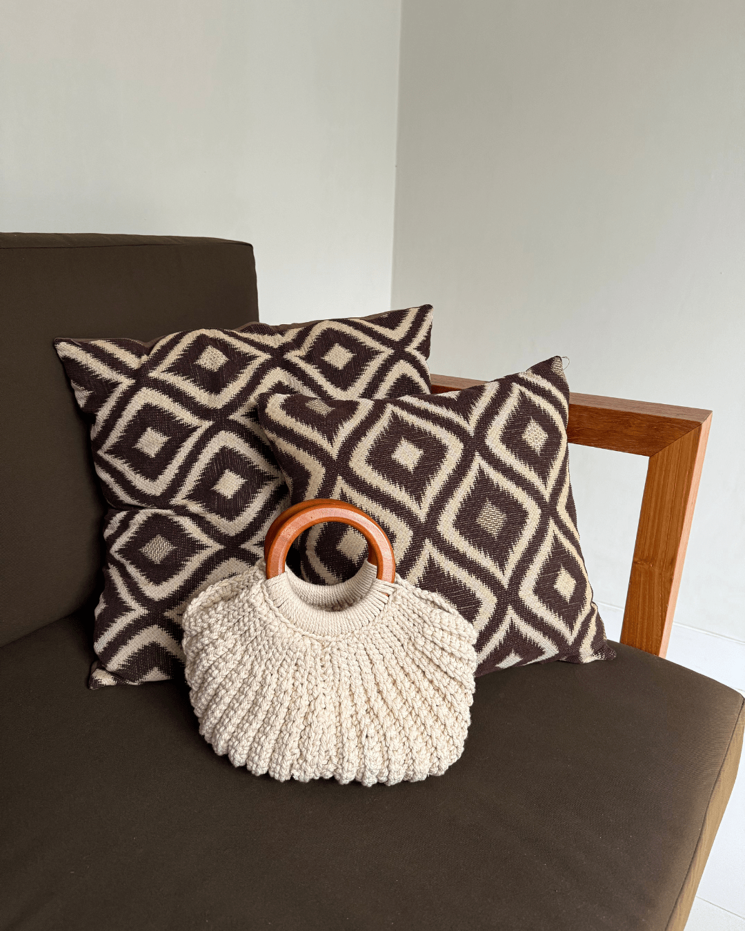 Makrame Clutch - Muscheltasche mit Holzgriff 🐚 - YUYA Studios