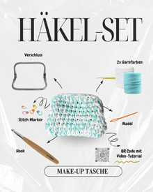 Häkel - Set - Make - Up Tasche mit T-Shirt Garn - YUYA Studios