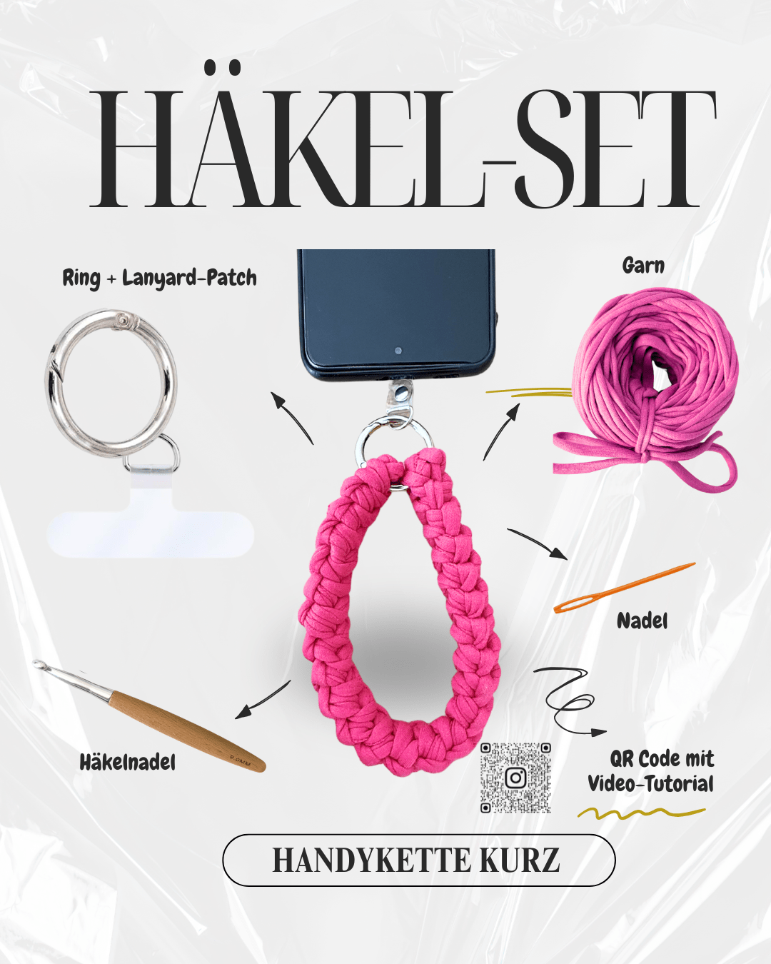 Häkel Set - Handykette kurz - YUYA Studios