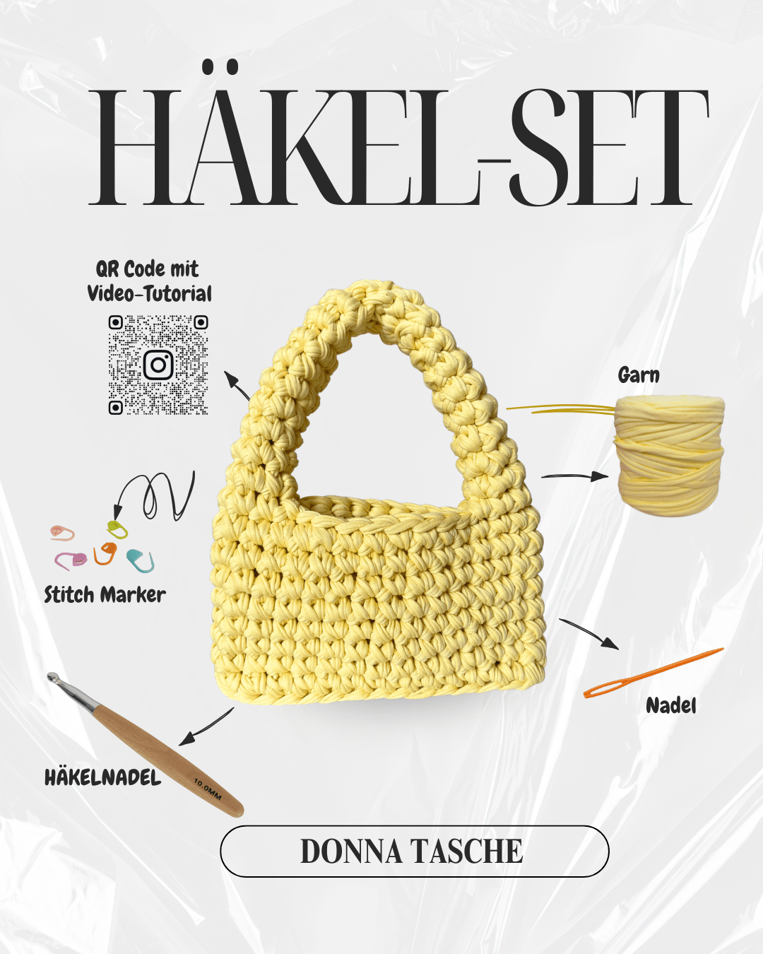 Häkel - Set - Donna Tasche - YUYA Studios