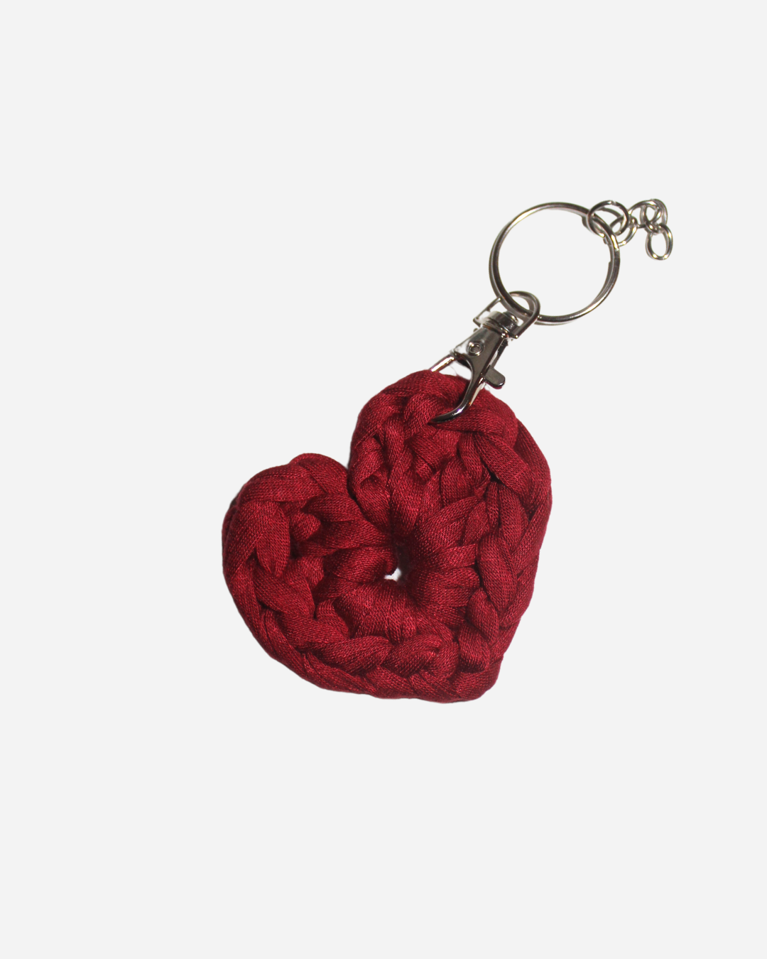 crochet Herz Schluesselanhaenger, bag charm, heart shape