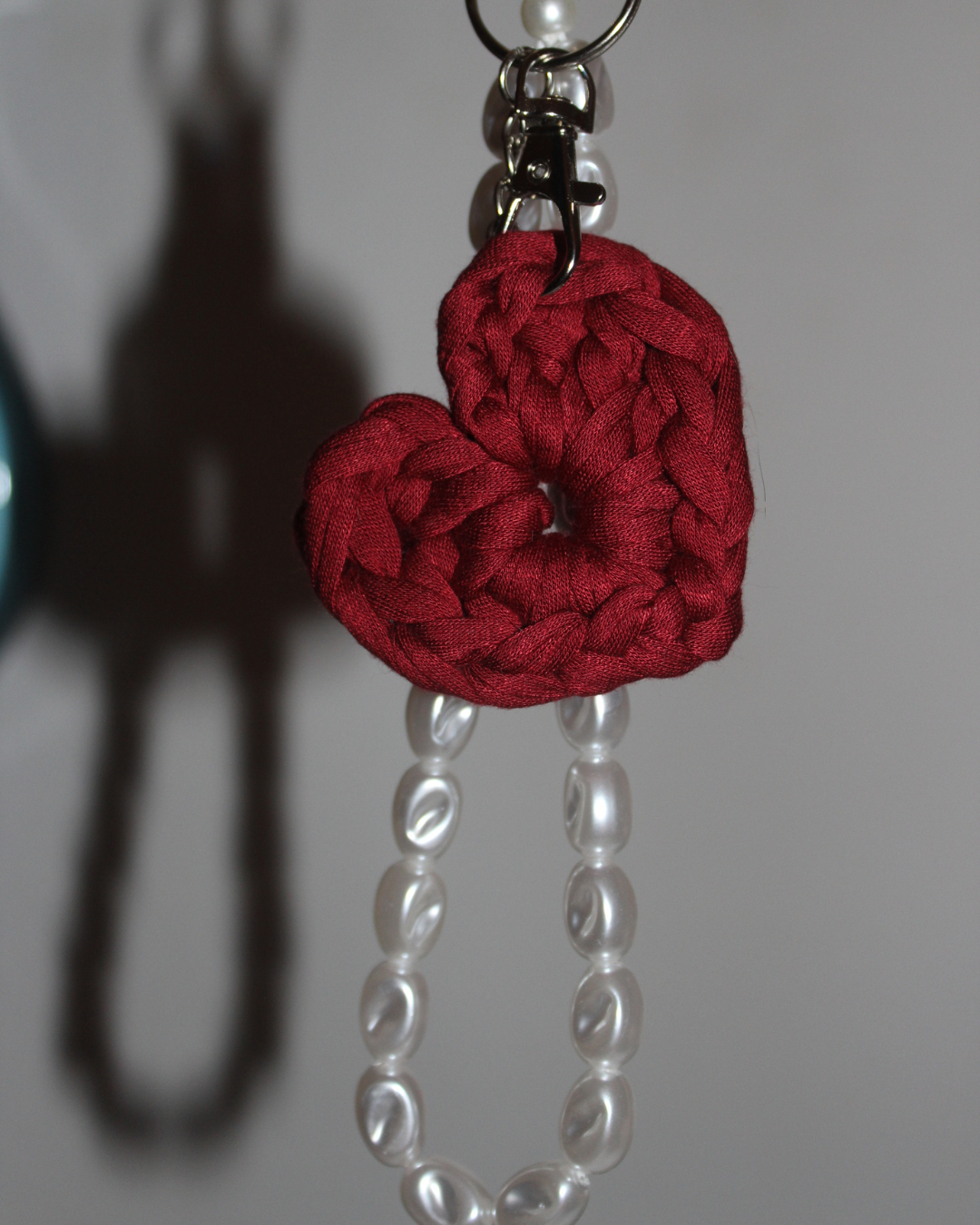 crochet Herz Schlüsselanhänger, bag charm, heart shape