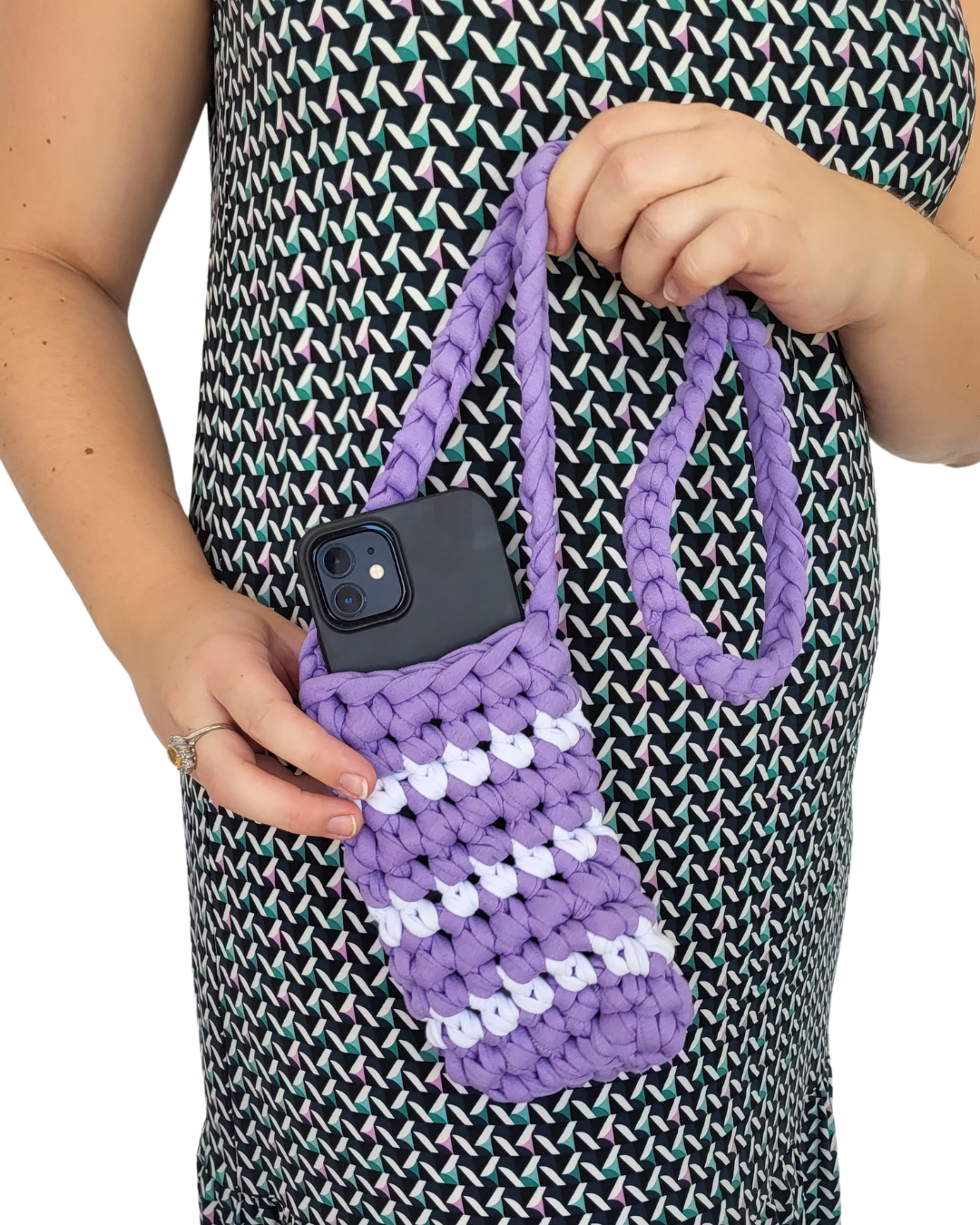 crochet handytasche, handyhuelle, Smartphone bag