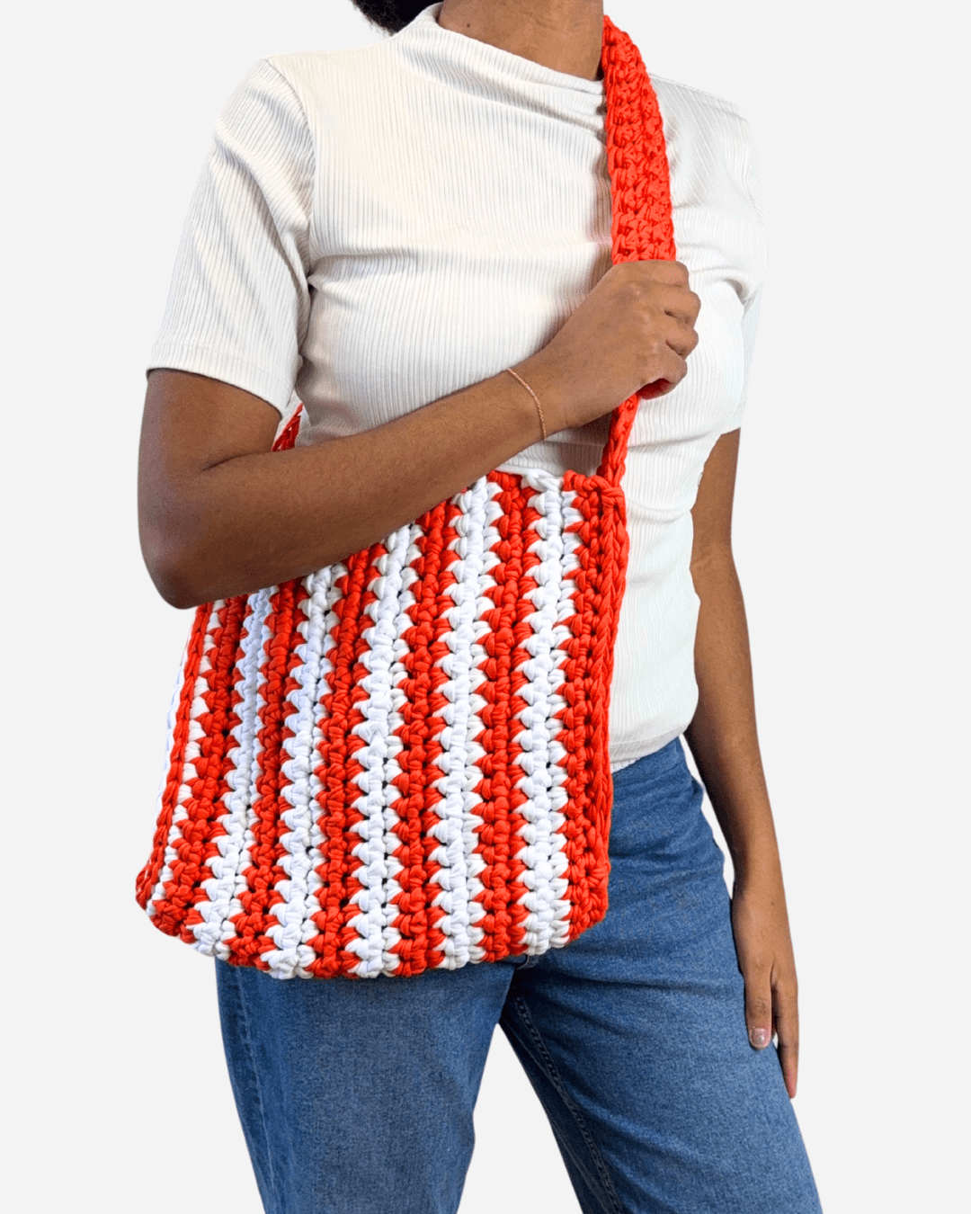 Handgemachte XL Häkeltasche - Crochet Bag Orange 🍊 - YUYA Studios